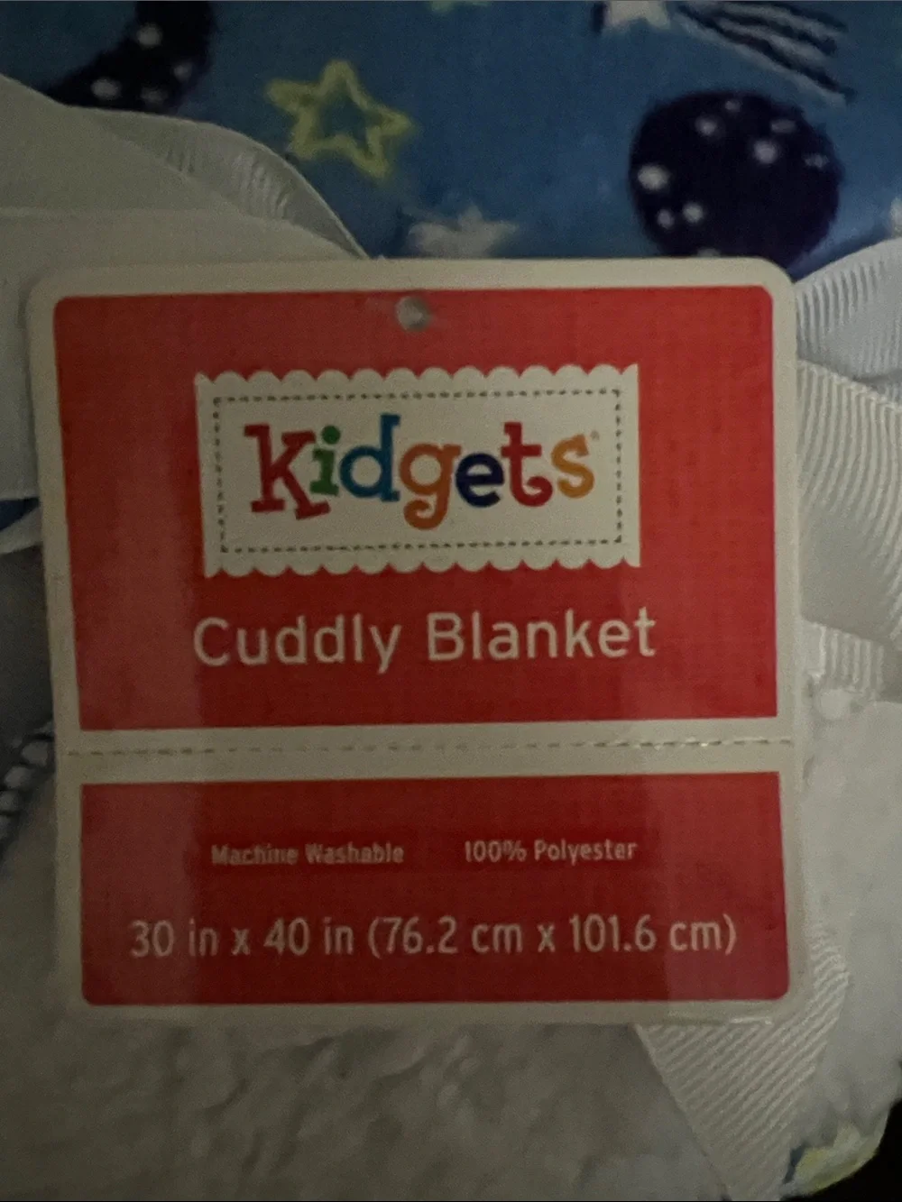 Kidgets Blue Space & Stars Cuddly Blanket